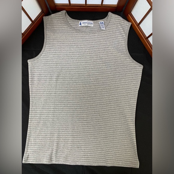 Marsh Landing Women’s Gray/White Striped Tee . Like New. Size L - Picture 3 of 3